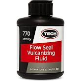 TECH Flow-Seal Tire Repair Cement, Fast-Drying Vulcanizing Fluid, 7oz | Support A Bonding Layer While Sealing Against Moisture And Contaminants During Repairs