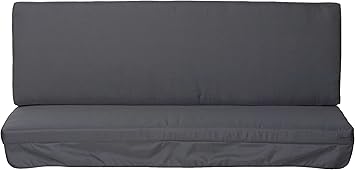 Hollywoodschaukel Comfort Schaukelauflage Kissen 3 Sitzer anthrazit mit wasserabweisendem Polyesterstoff und abnehmbaren Bezu