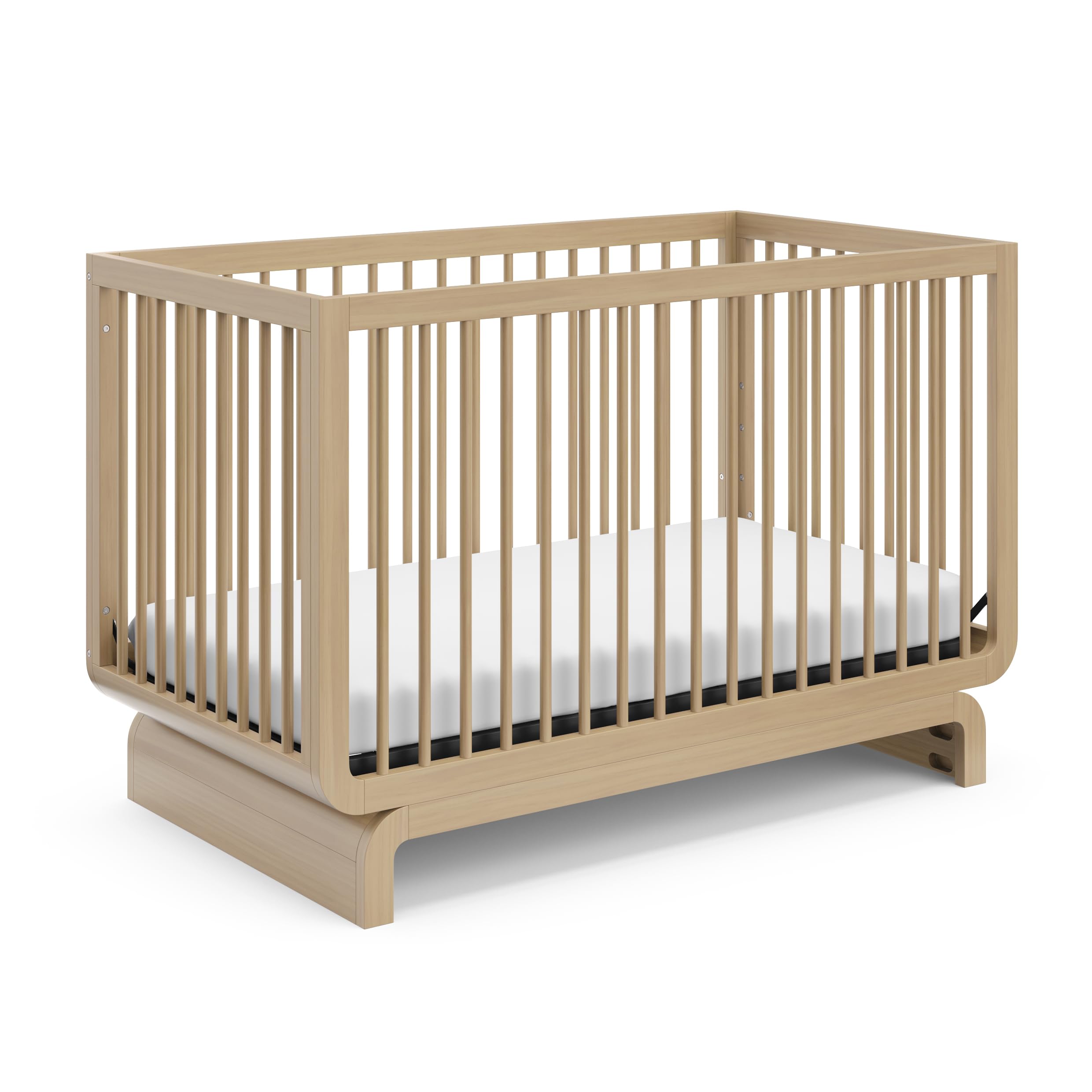 Photo 1 of Storkcraft Santorini Deluxe 5-in-1 Convertible Crib with Bonus Toddler Guardrail (Driftwood) – GREENGUARD Gold Certified, Toddler Guardrail Included in Box, Fits Standard Crib Mattress
