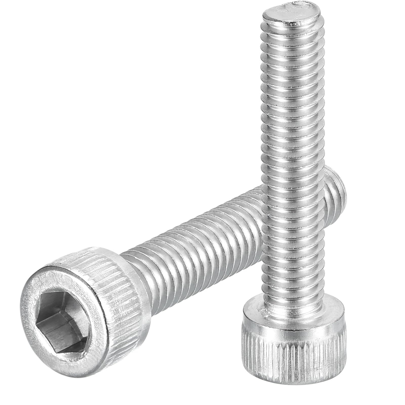 uxcell Hex Socket Bolts (M6-1x30), 304 Stainless Steel Hex Socket Drive Screw, Silver Tone, 50 Pcs