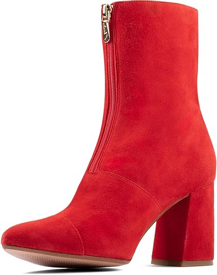 clarks boots womens red