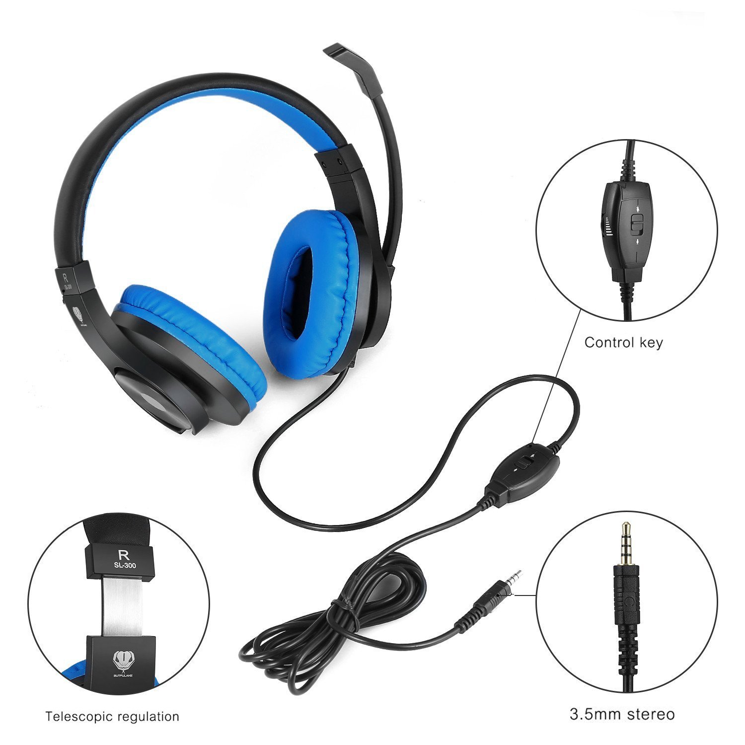 Gaming Headset for PlayStation PS4 Tablet PC 3.5mm Headphone Mic for Laptop
