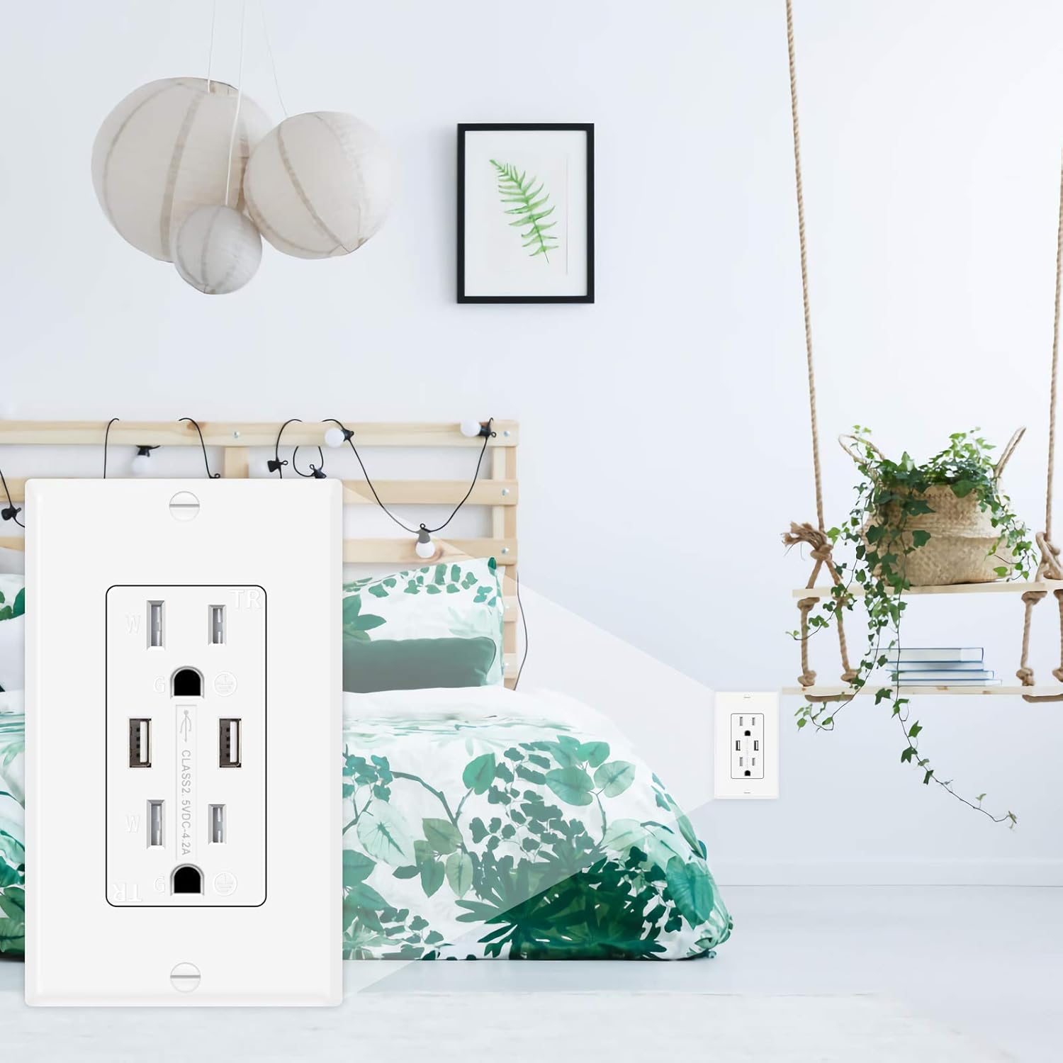 GUKIBO USB Wall Outlet, 15A 4.2A 6 Pack USB Outlets Receptacles, Tamper-Resistant Duplex Receptacles With Dual USB Ports UL Listed Electrical Outlets Indoor - - 