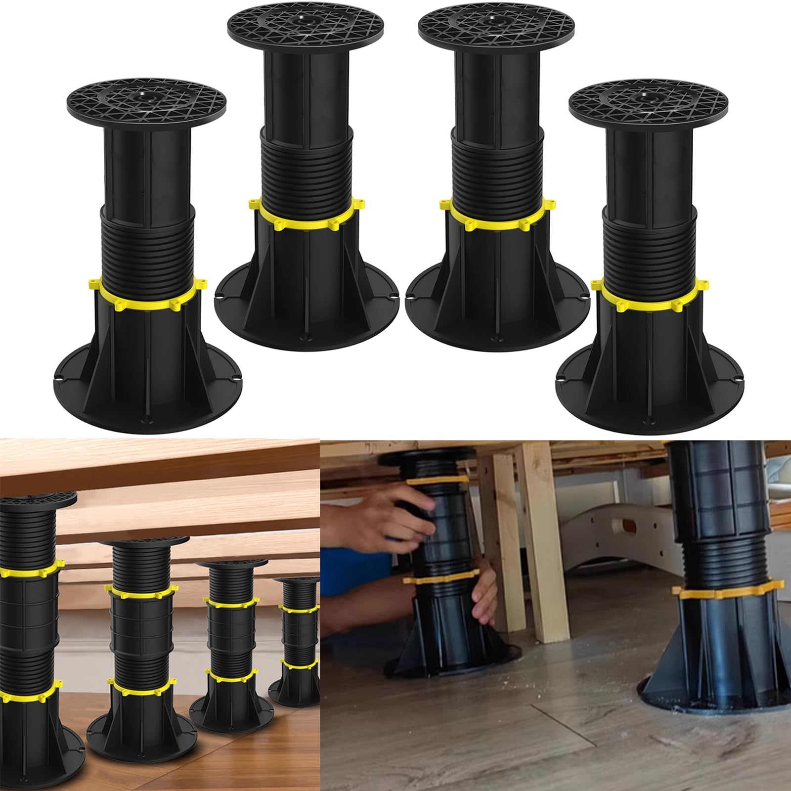 Photo 1 of CHORMING Adjustable Bed Frame Support Leg Bed Frame Center Support Leg Bed Furniture Board Support Center Slat Heavy for Bed Frame,Cabinet and Wooden Furniture 2pcs (7.87"-13" 4pcs)