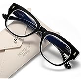 Madison Avenue Retro Blue Light Blocking Reading Glasses for Women Spring Hinge with Case, Elegant Computer Readers Glasses