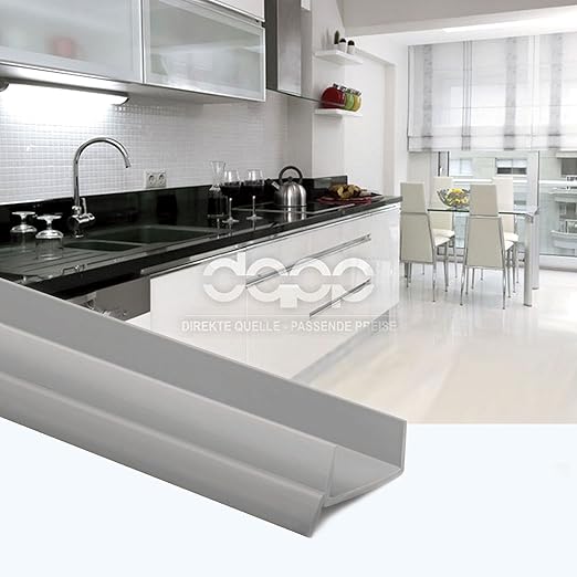 1.5m PVC Plinth Sealing Strip 18mm ash Grey Kitchen kickboard MDF