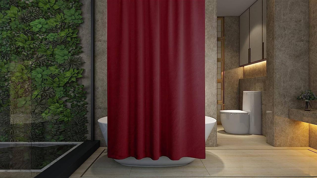 Shower Curtain - Made of PEVA, Water Repellent, Mildew Resistant, 180x180cm, 71x71inch, Rail Hooks, Ultra-Thin, Feather Light, Wet Rooms, Shower, Bath, Plain, Vibrant Colours, Style. Décor, Unisex