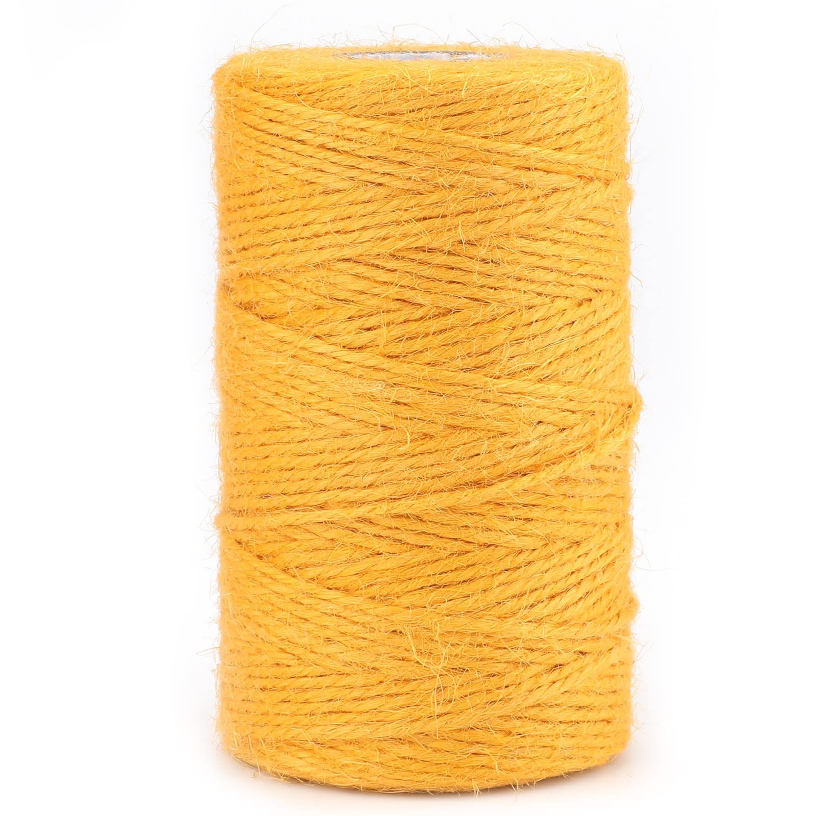 G2PLUS Yellow Jute String Twine 2MM, 100M Natural Garden Jute Rope, 3 Ply Art and Crafts Linen String for DIY Craft; Gardening Use — image 1