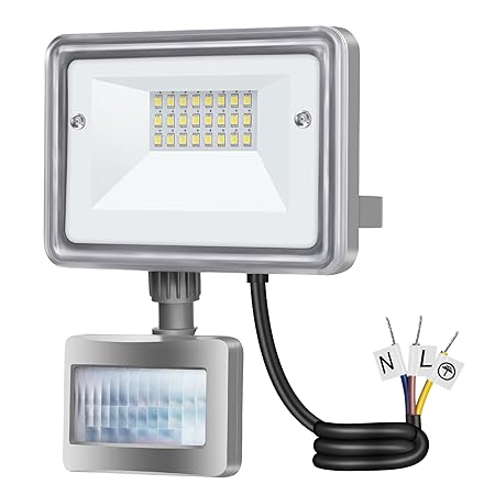 GOSUN 10W Fluter mit Bewegungsmelder OSRAM chips ersatzt 100W HPS 950lm Strahler DC 12-24V Tageslichtweiß 6000K IP65 Wasserdi