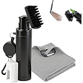 Luscinia Golf Club Cleaner Brush Non-Leaking Stretchable Golf Brush Groove Cleaner with Golf Towel Strong Bristles Club Cleaner Holds 6oz Water Golf Club Cleaning Kit Golf Cleaning Kit Essentials