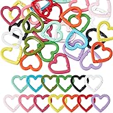 SUNNYCLUE 26PCS 13 COLOR Heart Spring Clasp Spring Key Rings Alloy Purse Ring Clip Trigger Colorful Love Keyring Small Snap Hooks Buckles Fastener Connectors Rings for Jewelry Making Supply Diy Crafts