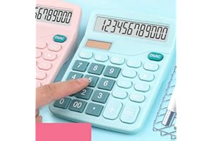 Generic Students Calculator Anti Skid 12 Digit Solar Battery Dual Power for School Home Portable Calculator ABS 4.7 X 5.9 X 0