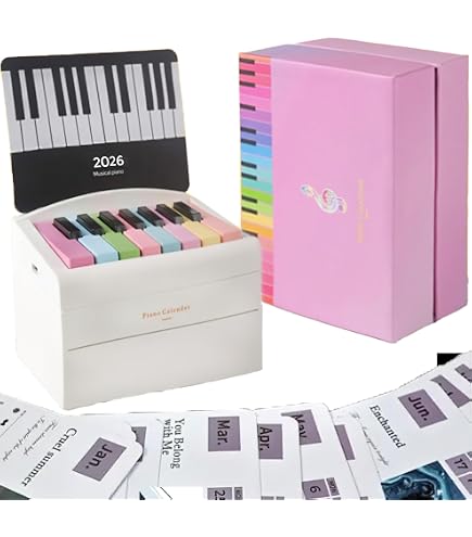 MOSHANQING Playable Piano Desk Calendar 2026 – Mini 15-Key Piano With 27 Music Cards, USB Charging & Sound Controls - View #2
