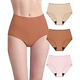 IRISMORII Womens Washable Incontinence Underwear Bladder Leak Proof Odor Control Briefs 56 ml Absorbency Panties 3 Pack (Skin-Brown-Pink, M)