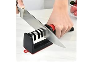 4-Stage Professional Knife Sharpener - Diamond, Tungsten & Ceramic System for Repairing, Sharpening & Polishing Ceramic/Steel