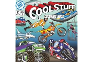 Coloring Book for Boys – Cool Stuff: 50 Fun and Awesome Coloring Pages with Motorcycles, Airplanes, Trucks, Boats, Cars, Cons