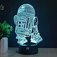 3D Lamp R2-D2 Table Night Light Force Awaken Model 7 Color Change LED Desk Light with Multicolored USB Power for Living Bed Room Bar Best Gift Toys Designed by HUI YUAN