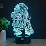 3D Lamp R2-D2 Table Night Light Force Awaken Model 7 Color Change LED Desk Light with Multicolored USB Power for Living Bed R