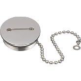 Attwood Replacement Stainless Steel 2" Deck Fill Cap with Chain - Boat Replacement Stainless Steel 2" Deck Fill Cap 66061-3 with Chain - Boat, Silver