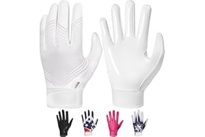 RIGWARL Football Gloves Adult Men, Youth Kids Football Gloves with Super Sticky Grip, Receiver Glove Best Gift for Adult Youth Kids Boys 8-12