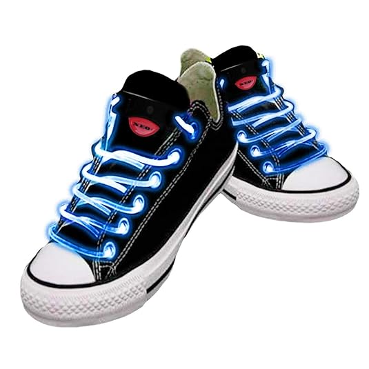 UK Verkäufer, wasserdichte LED Schnürsenkel in verschiedenen Farben:Grün, Rot, Gelb, Orange, Blau, Pink, Gelb/Grün, Blau/Pink