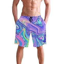 Men's Summer Cool Swim Trunks Quick Dry Abstract