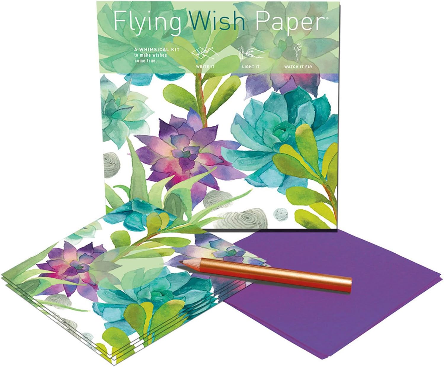 Flying Wish Paper "Trendy! Succulent Design - CACTUS GARDEN - 5" x 5" - Mini Kits