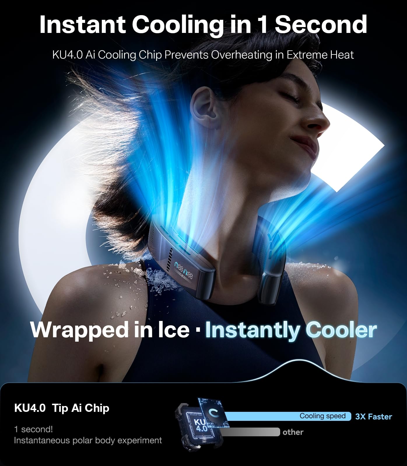 TORRAS COOLiFY Cyber 2025 Flagship AI Neck Air Conditioner, Ultimate Immersive Cooling Portable Neck Fan【No.1 Coolest & Max Cooling Area】 Neck Fans that Blow Cold Air 6000 mah Rechargeable for Gifts