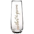 Lillian Rose Mother of Groom Stemless Champagne Wedding Toasting Glass, 1 Count(Pack of 1), Gold