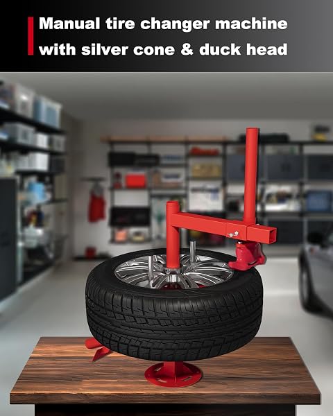 KRYSOLAD MANUAL TIRE CHANGER MACHINE, PORTABLE TIRE CHANGER WITH DUCK HEAD, 12”-21” TIRE CHANGE, FIT FOR CARS, TRAILER, ATV, TRUCK, SUV