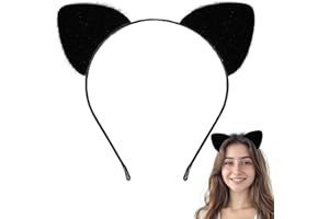Itscolofy Cat Ears Headband for Women Adult - Cat Costume Outfit Accessories for Halloween Cosplay Party Dress Up