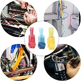 Aiqeer 100Pcs T-Tap Wire Connectors Quick Splice Fully Insulated Spade Set Red view 5