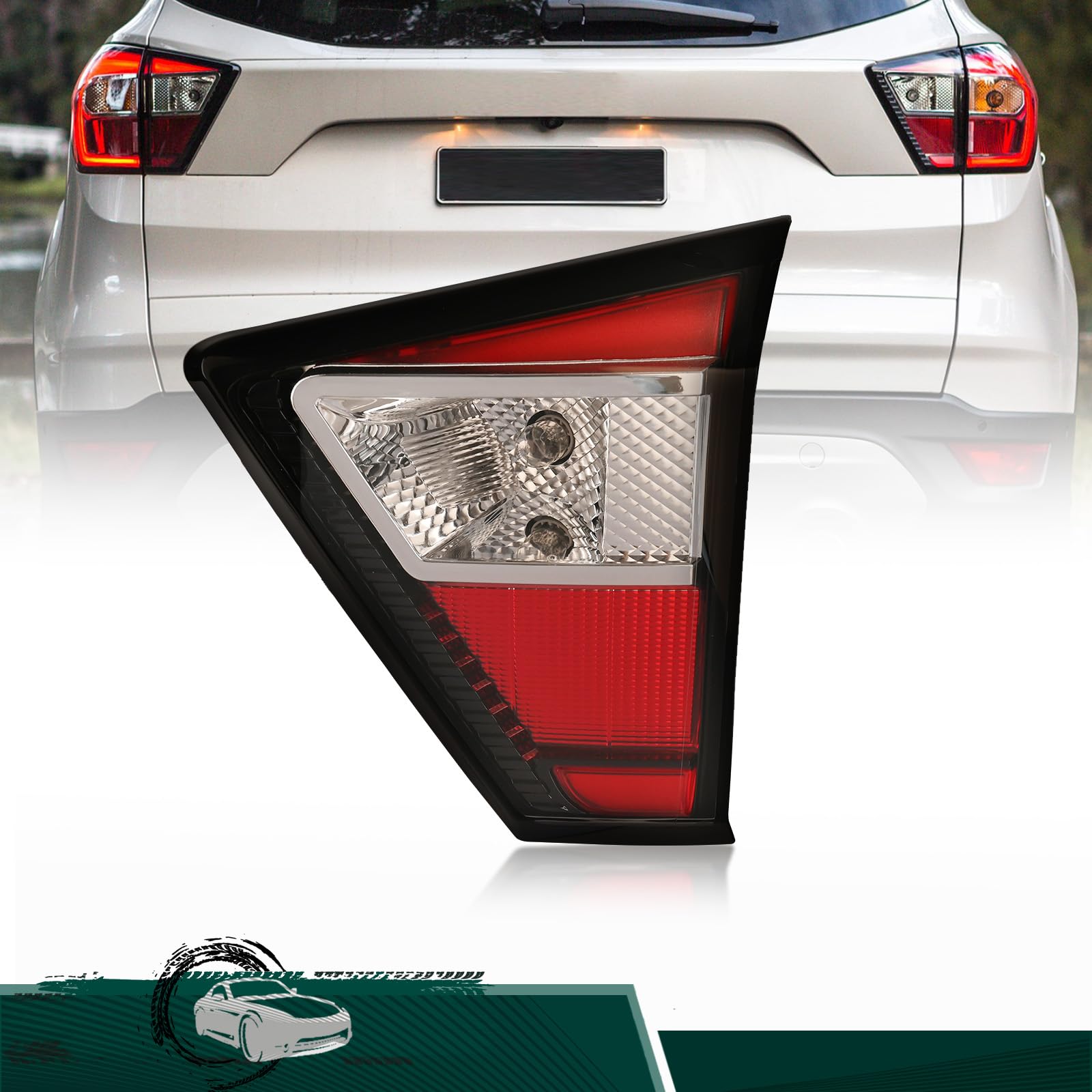 Photo 1 of Tail Light Assembly Compatible with 2017 2018 2019 Ford Escape Kuga Inner Rear Brake Lamp, Replaces# GJ5Z13404E FO2803117(Right Passenger Side)