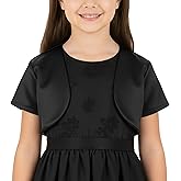 BlackButterfly Kids Satin Short Sleeve Bolero Childrens Girls Shrug