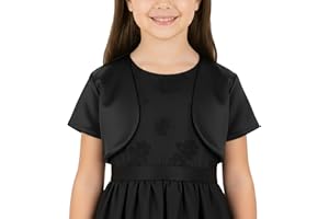 BlackButterfly Kids Satin Short Sleeve Bolero Childrens Girls Shrug