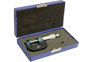 DBM IMPORTS 0-1" Precision Disc OD Micrometer Flange Ratchet Stop Spindle Carbide Tip 0.0001" Graduation Machinist Gauge Measuring Tool