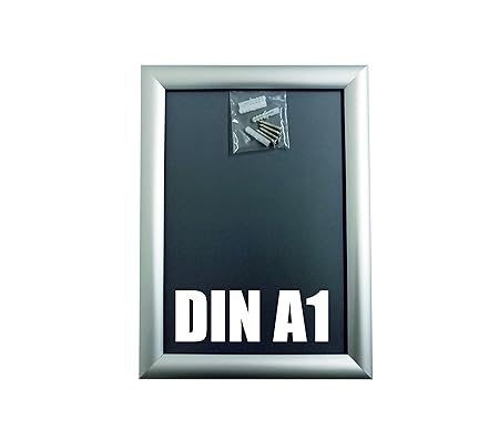 Warenfux24 (DIN A1) Aluminium Klapprahmen Silber, Alu Rahmen, Plakatrahmen, Ladeneinrichtung, Wechselrahmen, 625 x 870 mm, DR