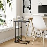 YMYNY C Shaped Side Table Small Sofa Table 61.5x40x26 cm Black HST004B view 4