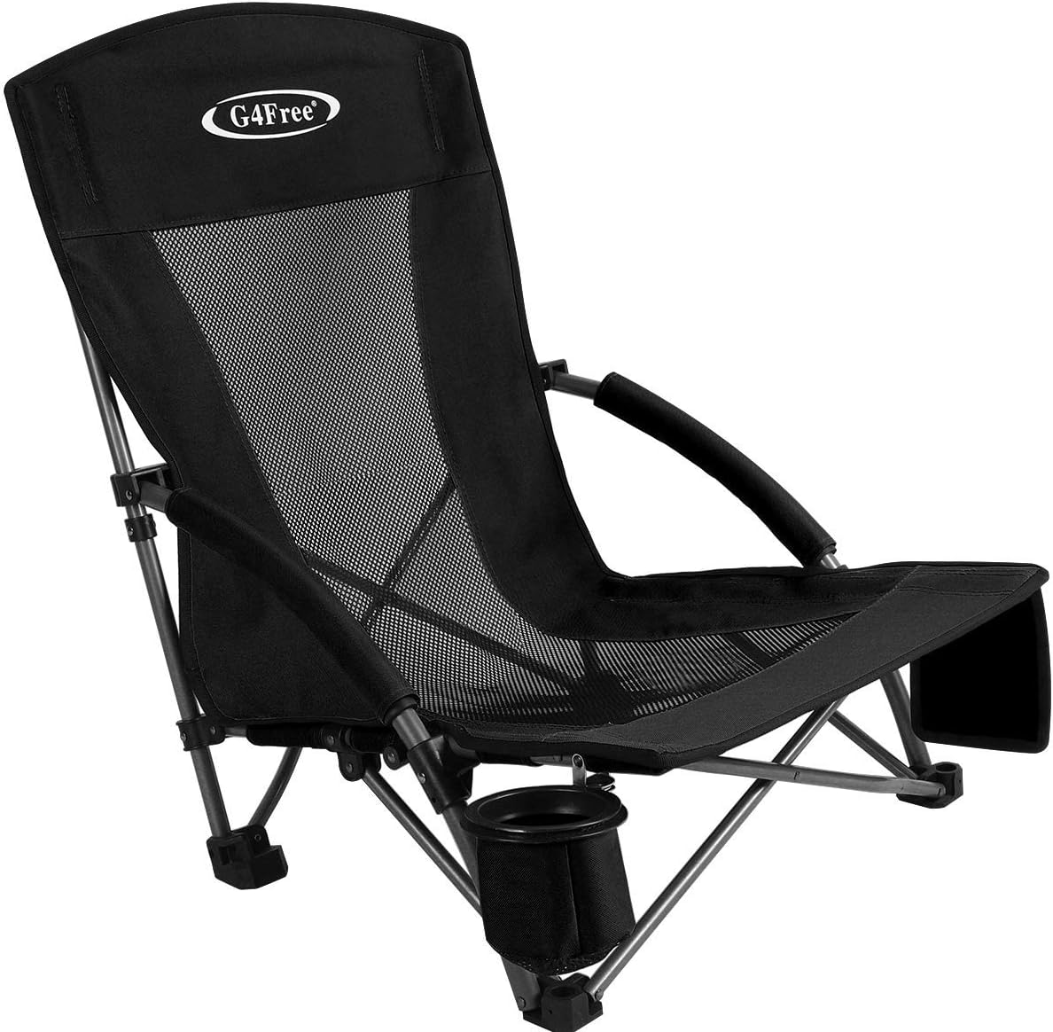 Upgraded Low Sling Beach Chair Concert Folding Chairs, Low