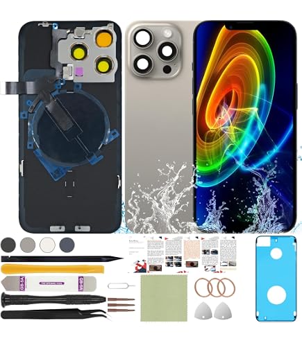 Amazon.com: 15 Pro Back Glass Replacement with Plate & Flex Cable