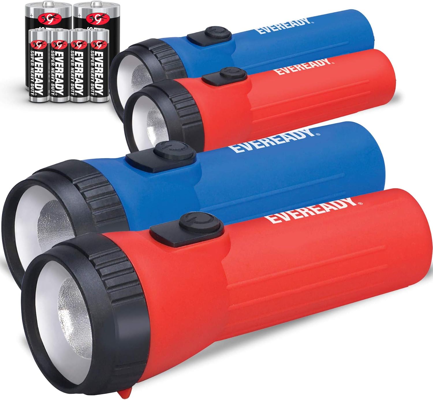 Eveready LED Flashlight, 4-Pack, Bright and Durable, Batteries Included