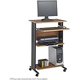 Safco Products 1923MO Muv 45"H Stand-Up Desk Fixed Height Computer Workstation with Keyboard Shelf, Medium Oak