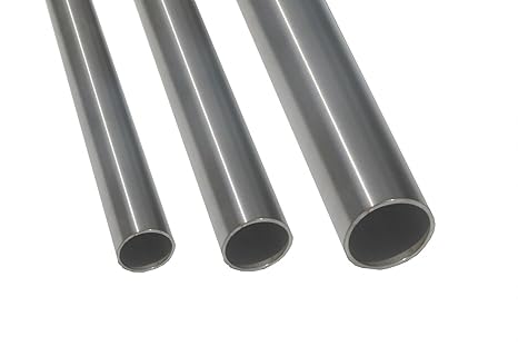 Edelstahlrohr V2A Edelstahl Geländer Rohr Gardinenstangenrohr Rundrohr Ø 16 x 1,5 mm geschliffen Korn 240 bis 2m Länge wählba