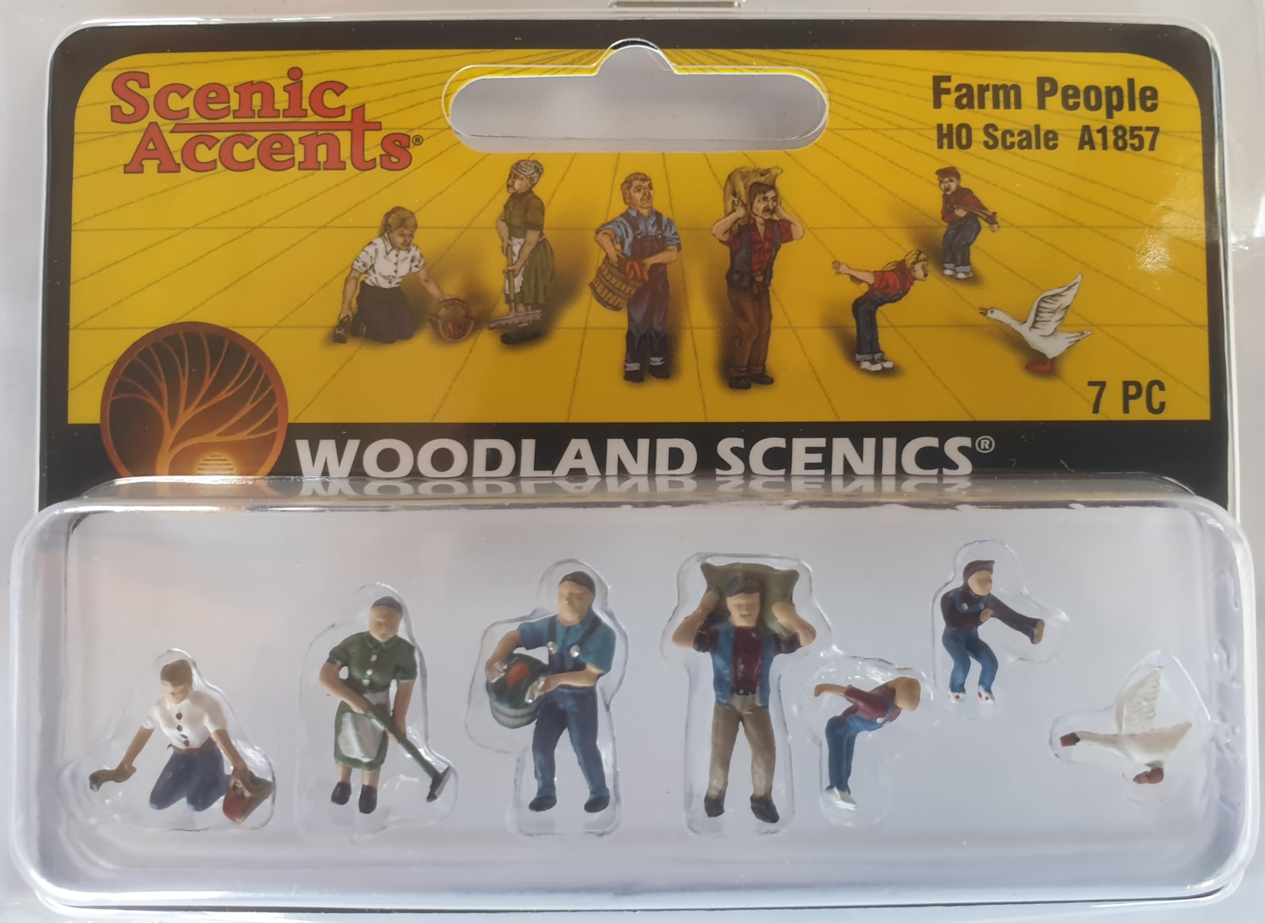 Woodland Scenics WA1857 Farmers Farm Children Goose Maid Servant Farm Figures Track H0 HO 1:87 Farm People A1857