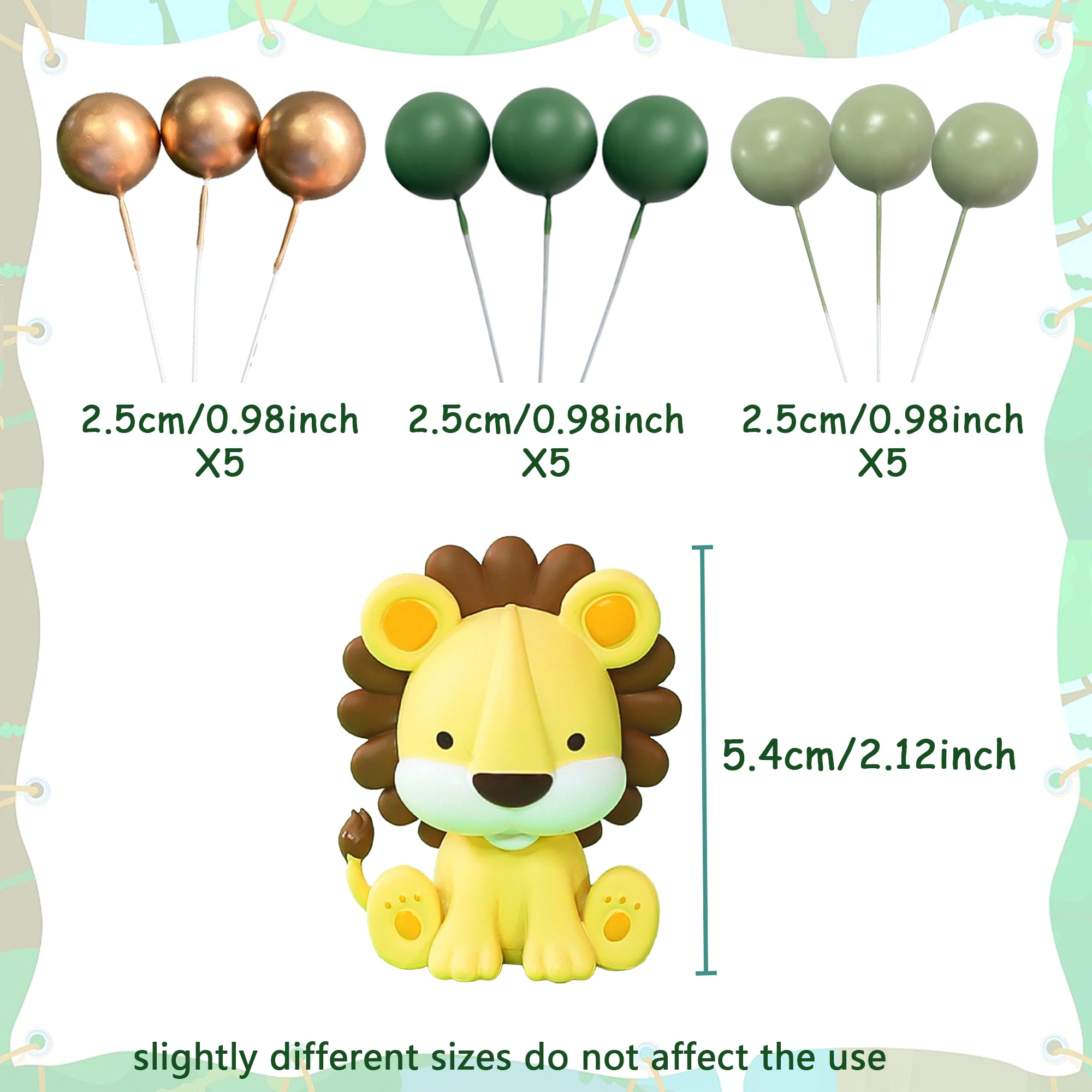 JeVenis Löwe Tortenaufleger Safari Tier Tortenaufleger Löwe Geburtstag Dekorationen Wild One Kuchendekoration Safari Kuchendekorationen 3