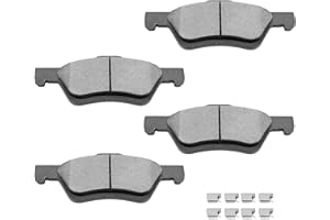 BRAKEUS D1047 Front Disc Ceramic Brake Pad Set w/Hardware For Ford For Escape 2005-2012,For Mazda Tribute 2005-2006 2008-2010,For Mercury Mariner 2005-2011