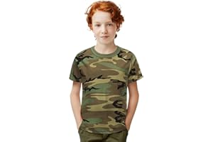 TWCHAS Kids Camo T-Shirt, Lightweight and Breathable Summer Camo T-Shirt for Outdoor Play, Adventure and Everyday Comfort