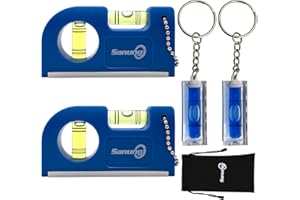 Sanung 4PCS Portable Mini Spirit Levels with Magnetic Base Small Pocket Bubble Measuring Levels Keychain Horizontal Vertical 