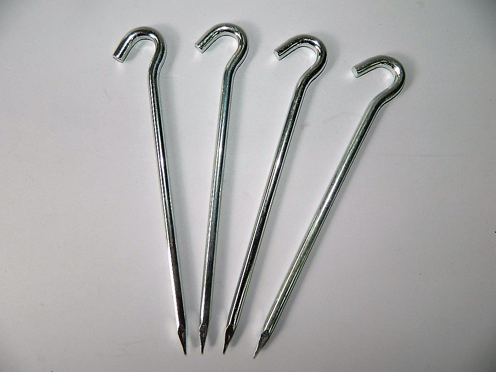 4 sardines Piquets de tentes 21 Cm x 7mm Camping Métal Pour Sols Durs