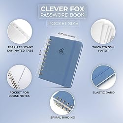 Clever Fox Password Book Spiral – Mini Internet